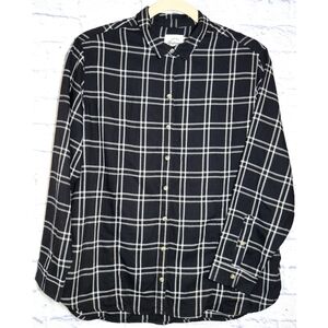 Jachs Girlfriend Flannel Shirt Plaid Black & White Plus Size XXL Pockets Outdoor
